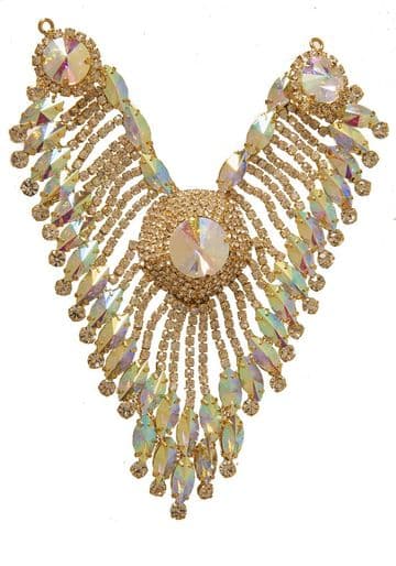 Style 8810 EIMASS® Sew or Glue on Jewelled Applique for Wedding Dress, Costume Embellishment