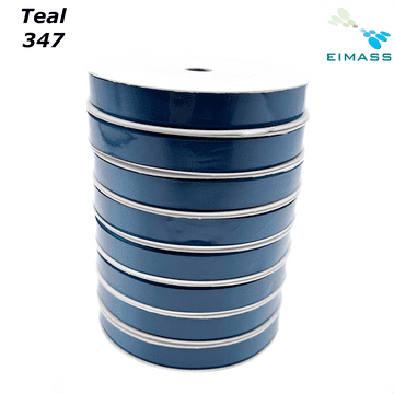 Teal (347) Premium Double Sided EIMASS® Satin Ribbons 6mm 10mm 15mm 20mm 25mm 38mm