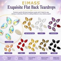 Teardrop Shape - EIMASS® 8868 Exquisite Range Sew on Glue on Crystals