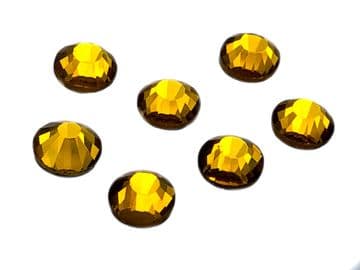 Topaz Gold, EIMASS® 7767 Range Flat Back Hot Fix Glass Crystals - Small Packs