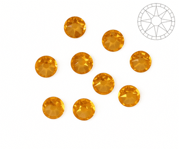 Topaz Gold Star Cut, EIMASS® 8878 Exquisite Non Hot Fix Flat Back Crystals, Global Brand