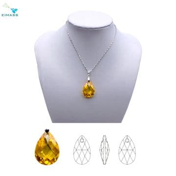 Topaz Gold Teardrop Shape Pendant - EIMASS® Elements Zircon Gifts