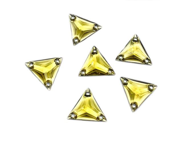 Topaz Gold Triangle, EIMASS® Resin Crystals, Sew on Glue on  Stones