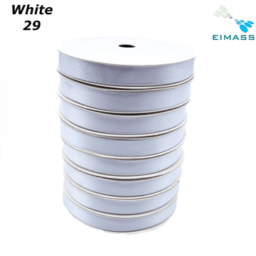 White (29) Premium Double Sided EIMASS® Satin Ribbons 6mm 10mm 15mm 20mm 25mm 38mm