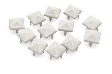 White Pyramid Studs, Rivets to Embellish Bags, Shoes, Leather Jackets, Clothes, Craft, Claw Studs