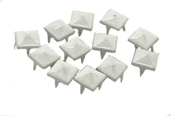 White Pyramid Studs, Rivets to Embellish Bags, Shoes, Leather Jackets, Clothes, Craft, Claw Studs
