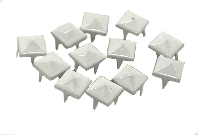 White Pyramid Studs, Rivets to Embellish Bags, Shoes, Leather Jackets, Clothes, Craft, Claw Studs
