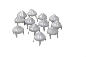 White Spike Cone Studs, Rivets to Embellish Bags, Shoes, Costumes, Belts, Dresses, Craft