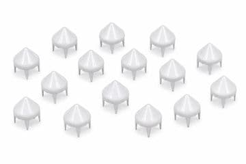 White Spike Cone Studs, Rivets to Embellish Bags, Shoes, Costumes, Belts, Dresses, Craft