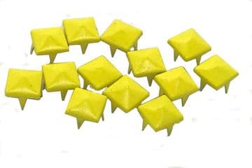 Yellow (Luminous) Pyramid Studs, Rivets to Embellish Bags, Shoes, Leather Jackets, Clothes, Craft