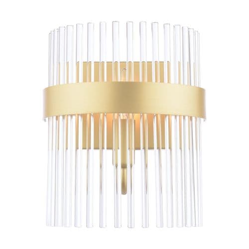 **REFURBISHED** Laura Ashley Alexa Wall Light Glass and Matt Antique Brass