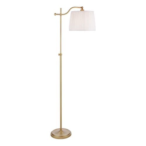 **REFURBISHED** Laura Ashley Hemsley Floor Lamp Matt Antique Brass With Shade - 336738915153