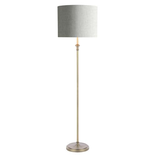 **REFURBISHED** Laura Ashley Highgrove Floor Lamp Matt Antique Brass With Shade - 336738915169