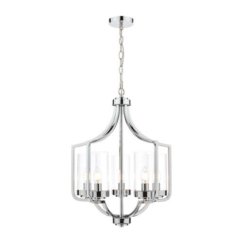 **REFURBISHED** Laura Ashley Joseph 5lt Chandelier Polished Chrome Glass - 336738915156