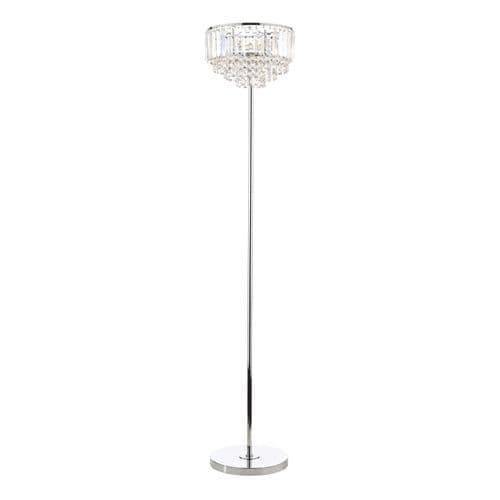 **REFURBISHED** Laura Ashley Vienna 3lt Floor Lamp Crystal & Polished Chrome - 336738915152