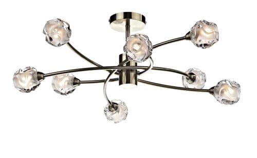 0.1) Seattle 8-light Antique Brass Ceiling Light (Class 2 Double Insulated) SEA0875