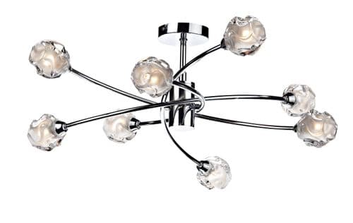 0.1) Seattle 8-light Polished Chrome Ceiling Light (Class 2 Double Insulated) SEA0850