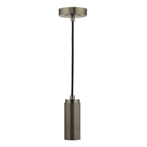 1 Light E27 Suspension Knurled Antique Chrome