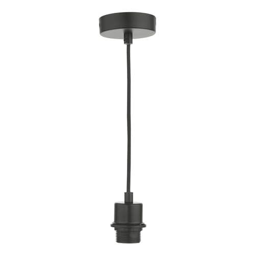 1 Light E27 Suspension Matt Black With Black Cable