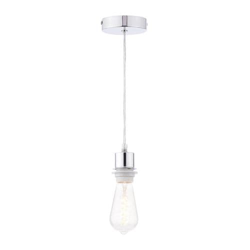 1 Light E27 Suspension Polished Chrome With Clear Cable