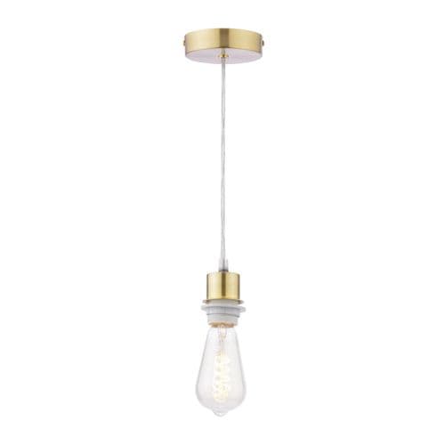 1 Light E27 Suspension Satin Brass With Clear Cable