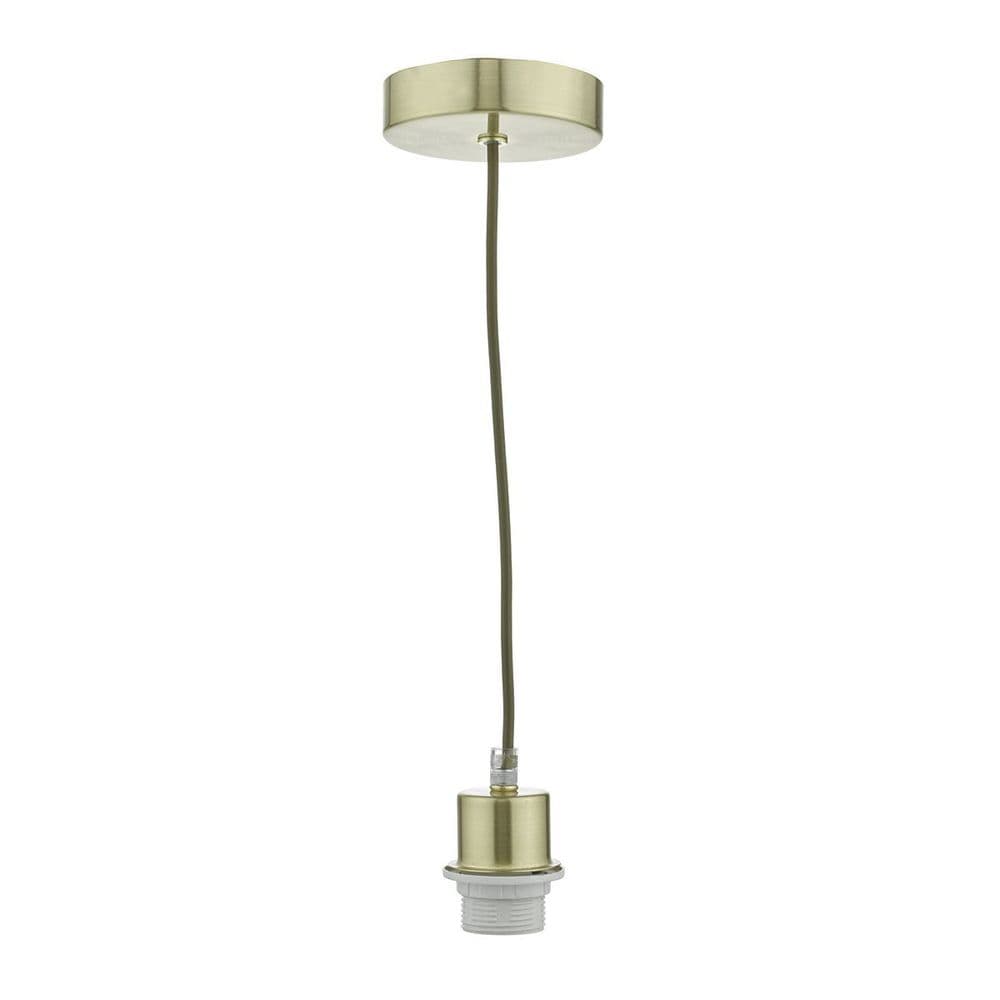 1 Light Satin Brass E27 Suspension Clear Cable