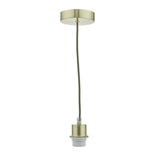 1 Light Satin Brass E27 Suspension Clear Cable