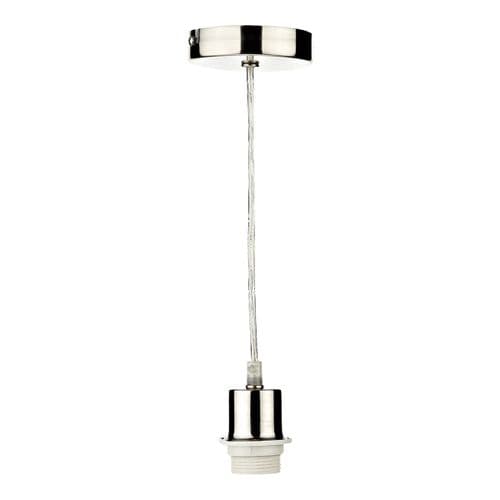 1 Light Satin Chrome E27 Suspension With Clear Cable SP68