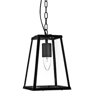 1 Light Tapered Black Lantern With Clear Glass 4614Bk
