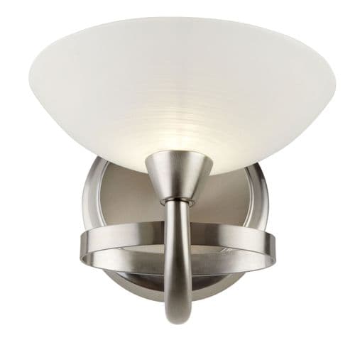 1 Light Wall Bracket In Satin Chrome With Glass Shade CAGNEY-1WBSC
