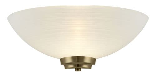 1 Light Wall Light In Antique Brass + Frosted Glass Shade BXWELLES-1WBAB-17 (Double Insulated)