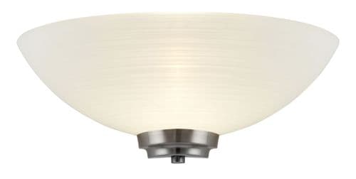 1 Light Wall Light In Satin Chrome + Frosted Glass Shade BXWELLES-1WBSC-17 (Double Insulated)