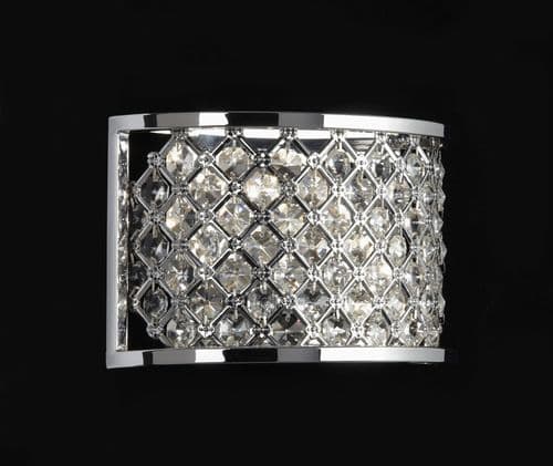 2 Light Wall Bracket In Chrome With Crystal Beads HUDSON-2WBCH
