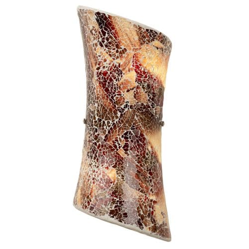 2 Light Wall Bracket In Hand Painted Dark Coloured Crackled Glass MARCONI-2WBDA