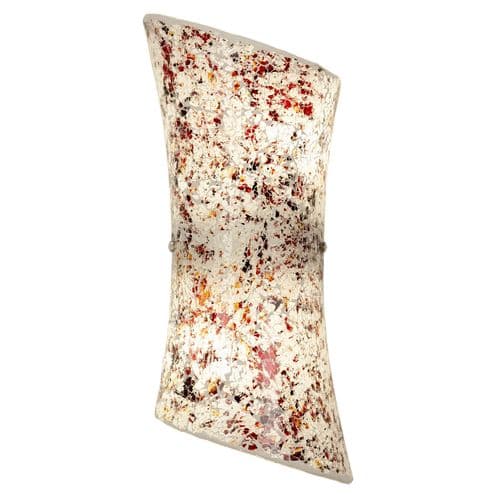 2 Light Wall Bracket In Hand Painted Light Coloured Crackled Glass MARCONI-2WBLI