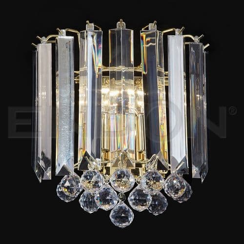 2 X 60W FLUSH BRASS ACRYLIC WALL BRACKET FARGO-WBBP