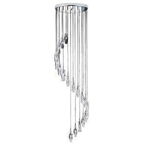 20 Light Chrome Dingle Dangle-Crystal Glass (Class 2 Double Insulated) Bx888-20-17