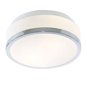 23Cm Chrome Flush Fitting With White Glass 7039-23Cc