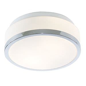 28Cm Chrome Flush Fitting With White Glass 7039-28Cc
