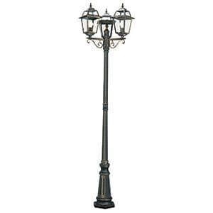3 Light Black/Gold Outdoor 2.3M Post. Ip44 1528-3