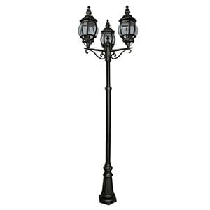 3 Light Black Outdoor Post. Ip44 7173-3