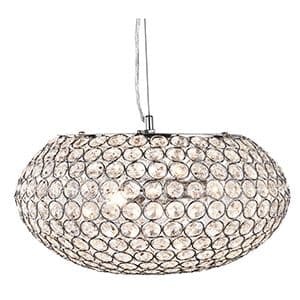 3 Light Chrome Oval Ceiling With Clear Crystal Buttons 7163-3Cc