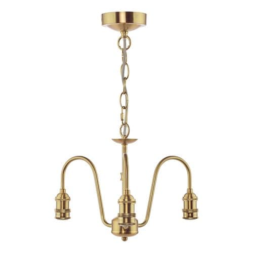 3 Light E14 Armed Suspension Natural Brass