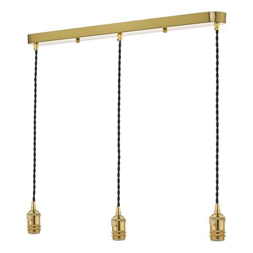 3 Light E14 Bar Suspension Natural Brass