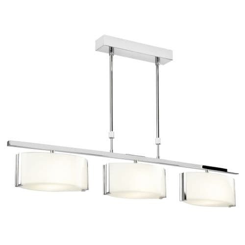3 Light Frosted Glass & Chrome Bar Ceiling Fitting CLEF-BAR-3CH