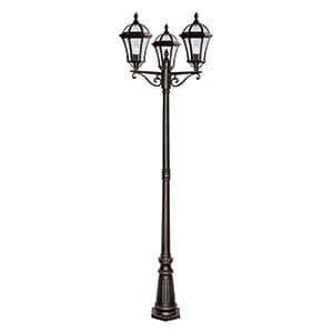 3 Light Outdoor Post Rustic Brown. Ip43 1569-3