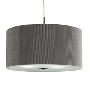 3 Light Silver Drum Pendant - Frosted Glass Diffuser 2356-60Si