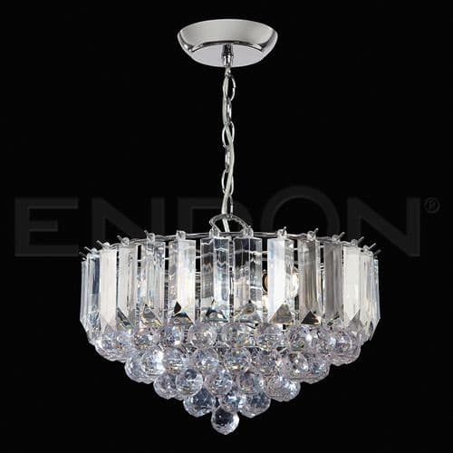 3 x 60W POLISH/CHROME ACRYLIC PENDANT 14" DIAMETER FARGO-14CH