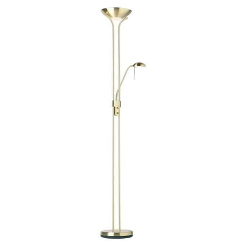 300W/33W Mother & Child Uplighter Satin Brass ROME-SB