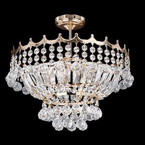 5 Light 39Cm Gold Plated Crystal Chandelier 9113-39Go